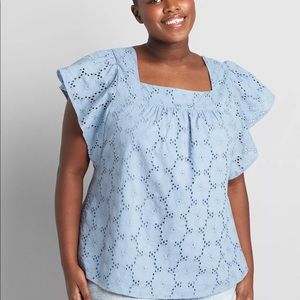 Lane Bryant Blue square neck top